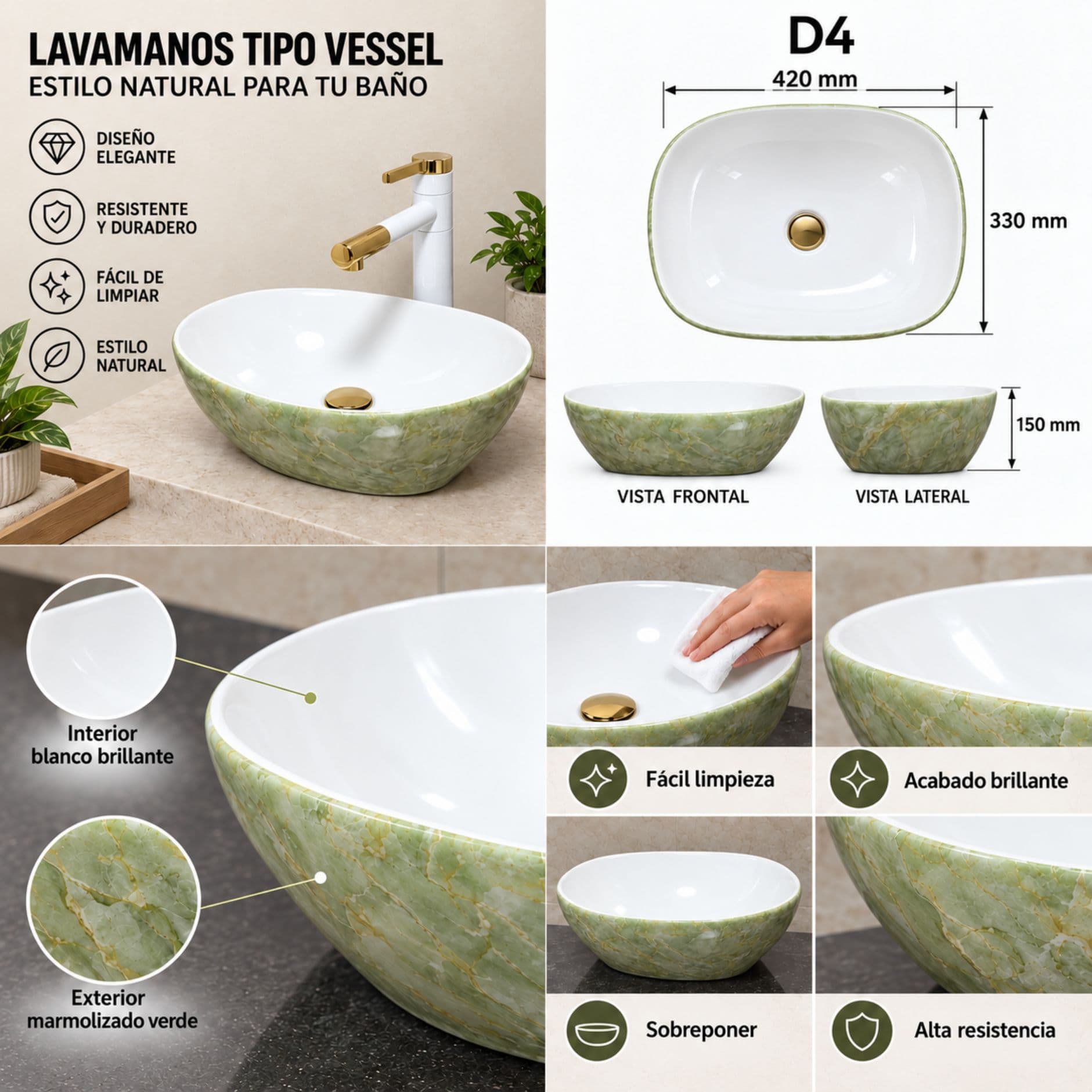 Lavamanos Ovalado D4 42x33cm